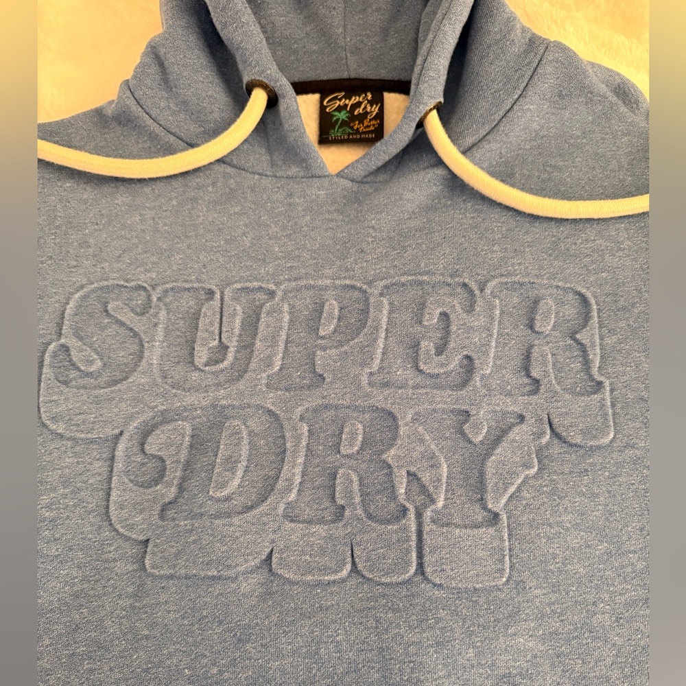 Superdry Men's Light Blue Hoodie Sweater - Sz Small
